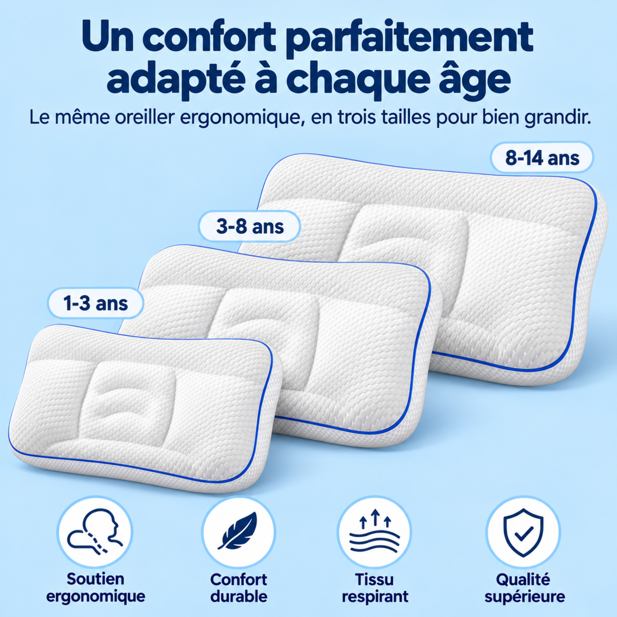 Oreiller ergonomique pour enfants